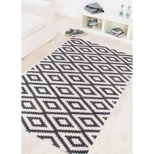 Tapis Olaine Fibres synthétiques - Crème / Gris - 133 x 190 cm