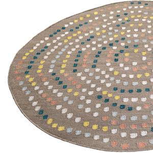 Teppich Opus handgewebt Baumwolle - Sand / Mehrfarbig - Ø 200 cm