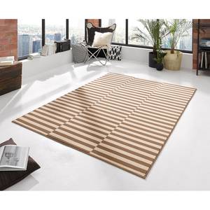 Teppich Panel Kunstfaser - Braun / Creme - 80 x 150 cm
