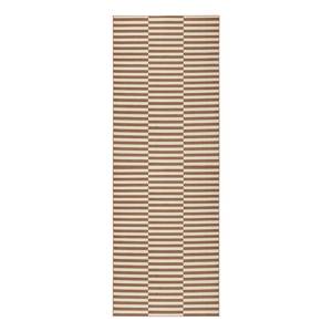 Teppich Panel Kunstfaser - Braun / Creme - 80 x 300 cm