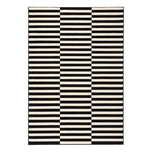 Teppich Panel Kunstfaser - Schwarz / Creme - 80 x 150 cm