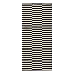 Tapis Panel Fibres synthétiques - Noir / Crème - 80 x 300 cm