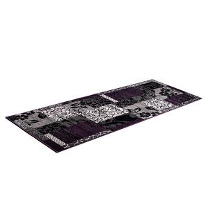 Tappeto lungo prime pile line nero/viola - 80 x 200 cm