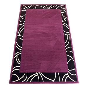 Tapis Prime Pile Bordüre Noir / Violet - 80 x 150 cm