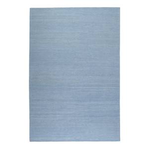 Laagpolig vloerkleed Rainbow Kelim handgeweven - katoen - Mat lichtblauw - 80x150cm