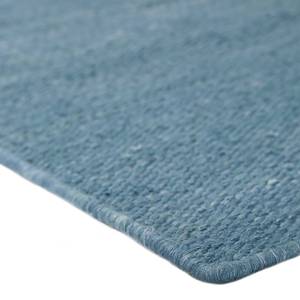 Tapis Rainbow Kelim Coton - Bleu pétrole - 130 x 190 cm