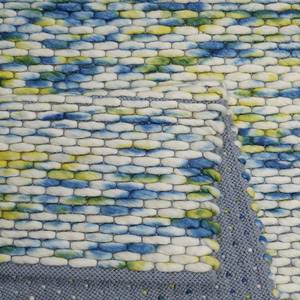 Teppich Reflection handgewebt Schurwolle / Baumwolle - Weiß / Blau / Gelb - 160 x 230 cm