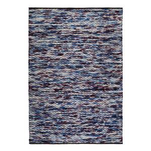 Teppich Reflection handgewebt Schurwolle / Baumwolle - Weiß / Blau / Rubinrot - 80 x 150 cm