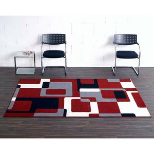 Tapis Retro Rouge / Noir / Gris - 120 x 170 cm