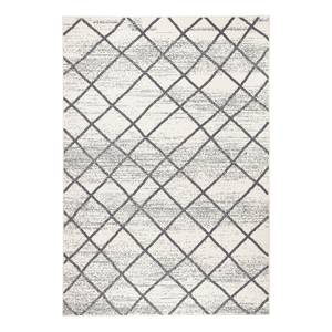 Tapis Rhombe Fibres synthétiques - Crème / Anthracite - 160 x 230 cm