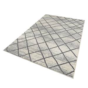 Tapis Rhombe Fibres synthétiques - Crème / Anthracite - 140 x 200 cm