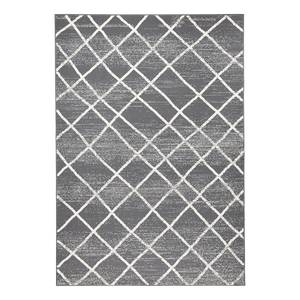 Tapis Rhombe Fibres synthétiques - Gris / Crème - 140 x 200 cm