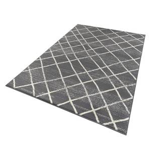 Tapis Rhombe Fibres synthétiques - Gris / Crème - 70 x 140 cm