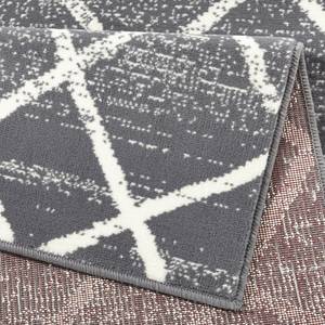 Teppich Rhombe Kunstfaser - Grau / Creme - 160 x 230 cm