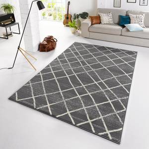 Teppich Rhombe Kunstfaser - Grau / Creme - 160 x 230 cm