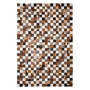 Tapis Siamun I Peau de vache - Marron / Blanc