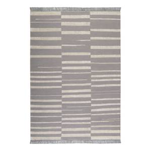 Teppich Skid Marks (handgewebt) Mischgewebe - Grau / Creme - 160 x 230 cm