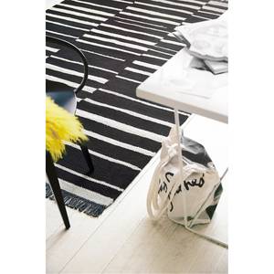 Teppich Skid Marks (handgewebt) Mischgewebe - Schwarz / Creme - 130 x 190 cm