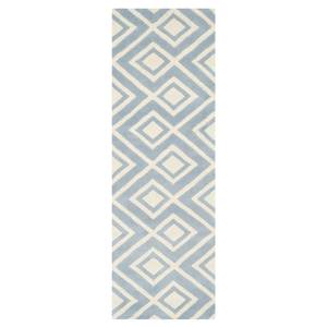 Teppich Sloane Blau/Creme - Maße: 68 x 213 cm