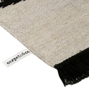 Tapis Smart Triangle (tissé à la main) Tissu mélangé - Noir / Crème - 130 x 190 cm