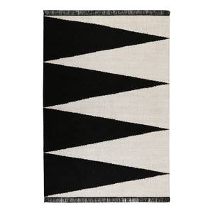 Tapis Smart Triangle (tissé à la main) Tissu mélangé - Noir / Crème - 130 x 190 cm