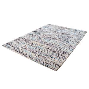 Teppich Smooth Comfort I Jute / Baumwollstoff - Beige / Blau - 190 x 290 cm