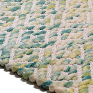 Tapis Smooth Comfort Diamond Jute / Étoffe de coton - Vert / Beige - 160 x 230 cm