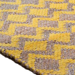 Tapis Smooth Comfort II Jute / Étoffe de coton - Jaune - 160 x 230 cm