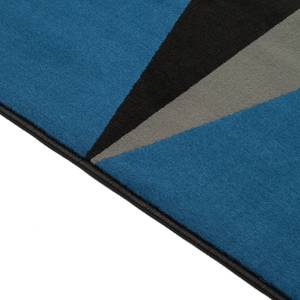 Tapis Spiky Fibres synthétiques - Bleu lumineux / Noir - 140 x 200 cm