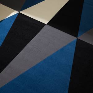 Tapis Spiky Fibres synthétiques - Bleu lumineux / Noir - 140 x 200 cm