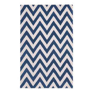 Teppich Stella Bleu / Blanc - 90 x 150 cm