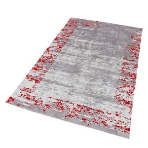 Tapis Teramo I Fibres synthétiques - Gris / Rouge - 140 x 200 cm