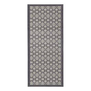 Tapis Tile Fibres synthétiques - Gris / Crème - 80 x 300 cm