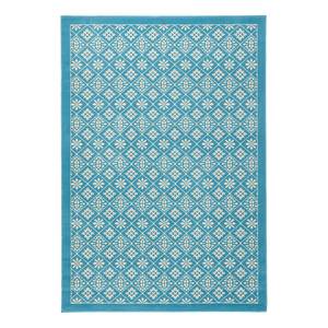 Tapis Tile Fibres synthétiques - Bleu clair / Blanc - 120 x 170 cm