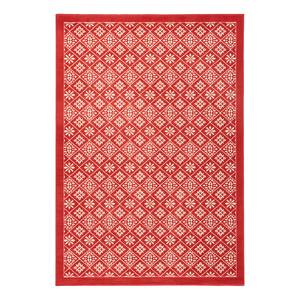Teppich Tile Kunstfaser - Rot / Weiß - 200 x 290 cm