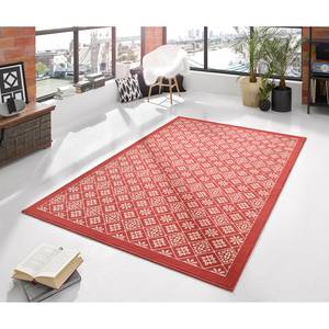 Teppich Tile Kunstfaser - Rot / Weiß - 80 x 150 cm
