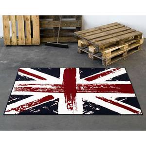 Tapis Union Jack Vintage Beige - Bleu - Rouge - Textile - 140 x 200 cm