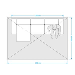 Teppich Cubic Kunstfaser - Grau / Creme - Grau / Creme - 200 x 290 cm