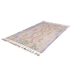 Tapis Vintage Classic Kelim Tissu mélangé - Lilas / Rose - 65 x 135 cm