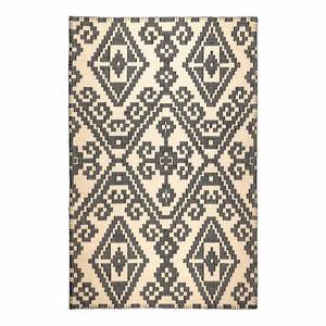 Tapijt Vitage Kelim I (handgeweven) textielmix - beige/zwart - 140x200cm