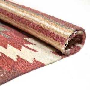 Vloerkleed Vitage Kelim II textielmix - Rood/crèmekleurig - 160x230cm
