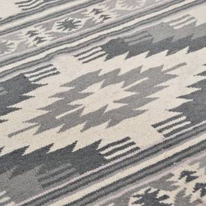 Vloerkleed Vitage Kelim II textielmix - Grijs/crèmekleurig - 140x200cm