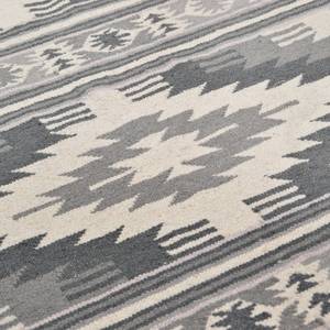 Tapis Vintage Kelim II (tissé à la main) Tissu mélangé - Gris / Crème - 160 x 230 cm