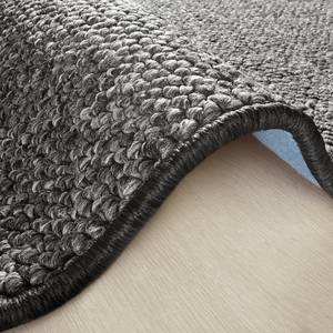 Tapis à poils courts Wolly II Fibres synthétiques - Gris foncé - Ø 133 cm