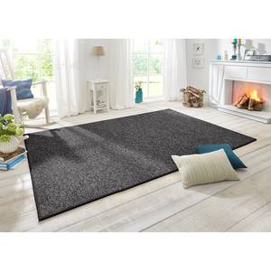 Tapis à poils courts Wolly I Fibres synthétiques - Gris foncé - 160 x 240 cm