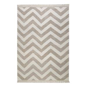 Teppich Zig-Zag (handgewebt) Mischgewebe - Creme / Beige - 130 x 190 cm