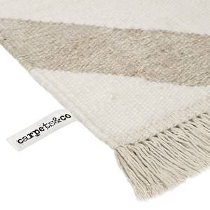 Teppich Zig-Zag (handgewebt) Mischgewebe - Creme / Beige - 130 x 190 cm