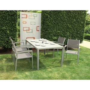 Tisch Candil Aluminium/Glas - Grau