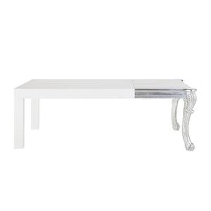 Table Janus Argenté - Blanc - Métal - Bois/Imitation - 220 x 75 x 90 cm