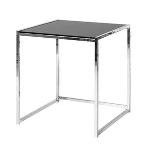 Tables gigognes Robin (lot de 3) Plateau en verre noir - Structure chrome